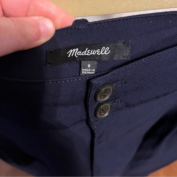 MADEWELL ~ Drapey Pleated Wide Leg Pants in Deep Navy Size 8 Viscose Polyamide - Picture 9 of 13